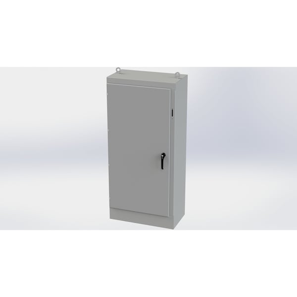 3 Point Latch with Coinproof/Padlock Handle Electrical Enclosures, 72 in H, 18 in D, 33-1/2 in W